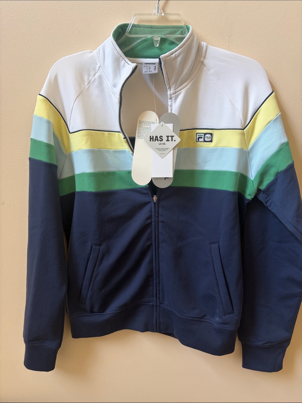 FILA Navy, White & Multicolor Striped Track Jacket